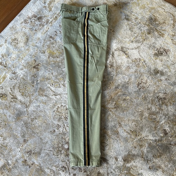 Zadig&Voltaire green pants Pamela Pomelo cotton. Side strips black and gold. - Picture 3 of 9